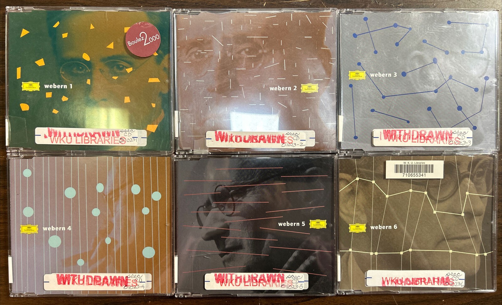 Anton Webern - Complete Works, second Pierre Boulez cycle 1995-2000, DG 6 CD set