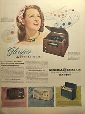 General Electric Radios Radio-Phonograph Music Jo Stafford Vintage Print Ad 1946 picture