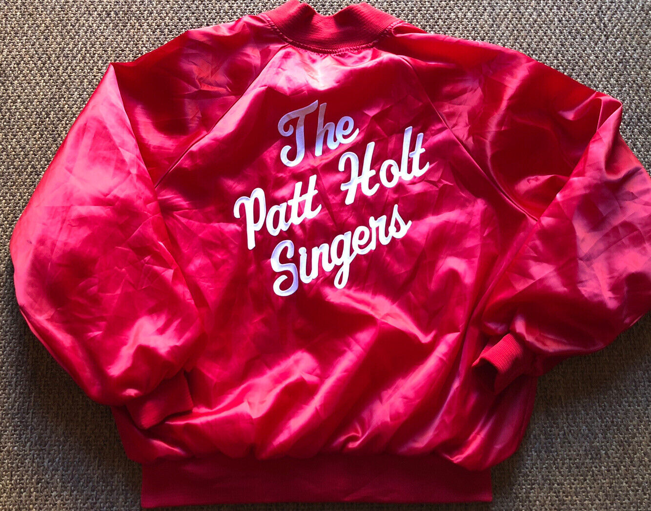 RARE Vintage The Patt Holt Singers 1970’s Red Satin Jacket Mens/Adult XL