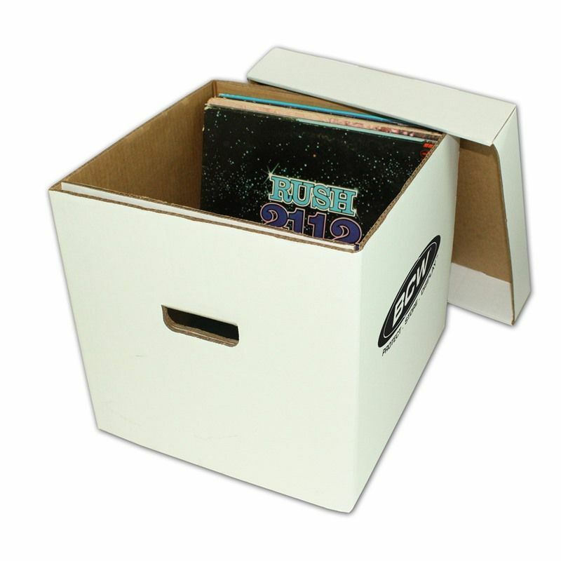 6x BCW 33 RPM Vinyl LP's Record Storage Box White Cardboard W/ Lid Stackable