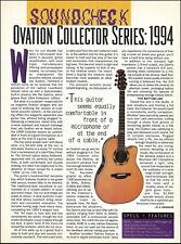 Ovation 1994 Collector series guitar sound check gear review article picture