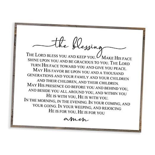The Blessing, Song Lyrics, Christian Wall Decor, May His Favor Be Upon You, 