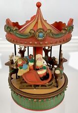 Vintage Christmas Merry Go Round Carousel Music Box Santa Reindeer Hallmark picture