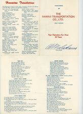 1960s Hawaii Transportation Co. Hilo Map Translations Song Lyrics Driver Signed picture