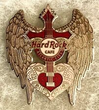 HARD ROCK CAFE ATLANTIC CITY PINK & RED HEART GUITAR W/ ANGEL WINGS PIN # 50853 picture