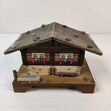 Vtg Mini Wooden House Music Box - Lador Swiss Movement Jewelry/Trinket Box WORKS picture