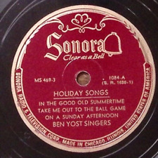 BEN YOST SINGERS  HOLIDAY SONGS / SWEETHEART SONGS  SONORA RECORDS 78 RPM 155 picture