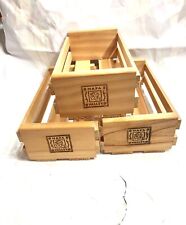NAPA VALLEY Vintage Wooden 12 Cassette Tape Holders Lot of  3 Wood Crates picture