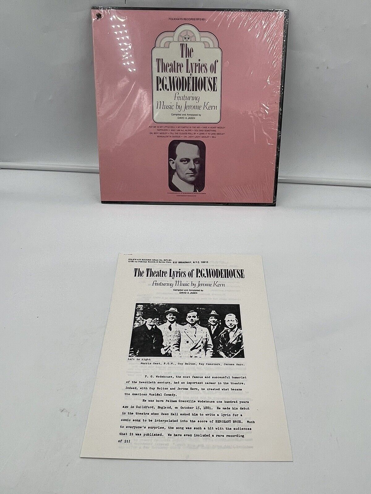 Rare The theater lyrics of P.G. Wodehouse music by Jerme Kern vinyl Record