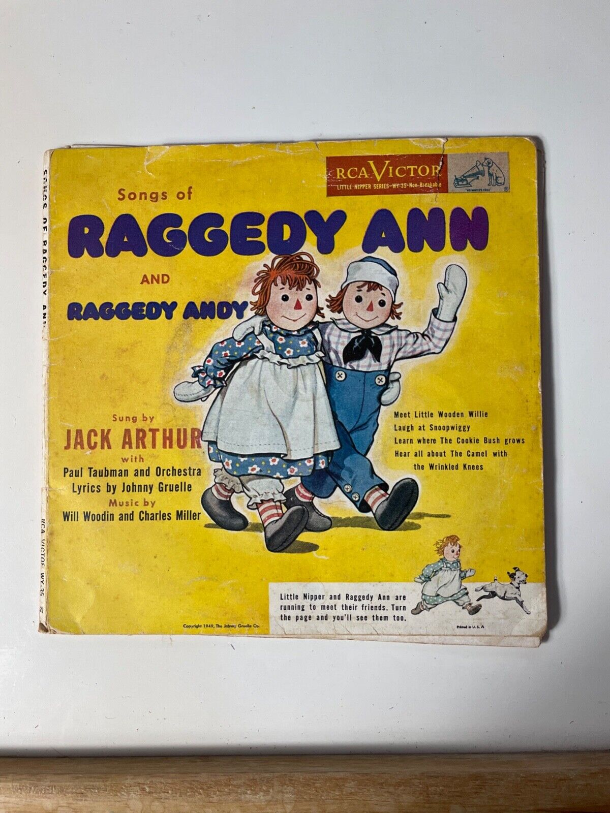 VINTAGE 1949 Songs of Raggedy Ann & Andy RCA 2 Records Booklet Jack Arthur