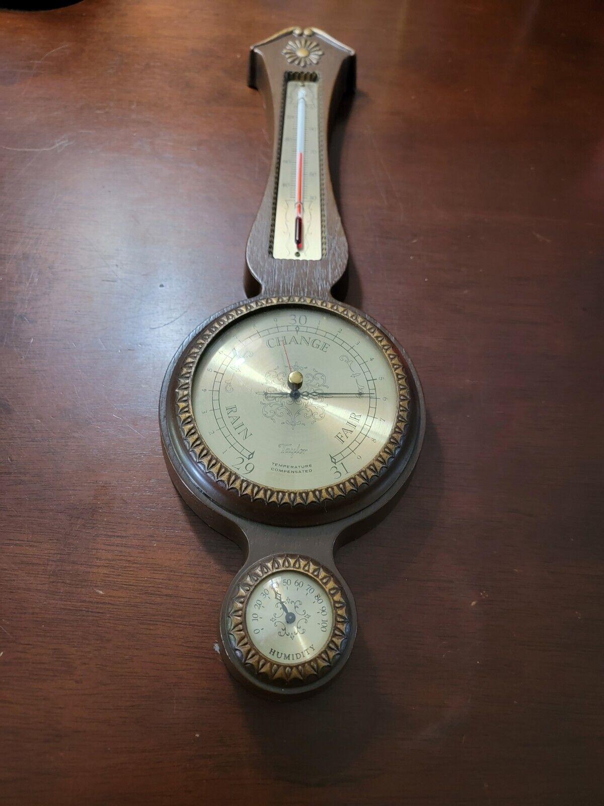 Vintage Banjo Taylor Instruments Barometer Humidity Temperature Weather Station 