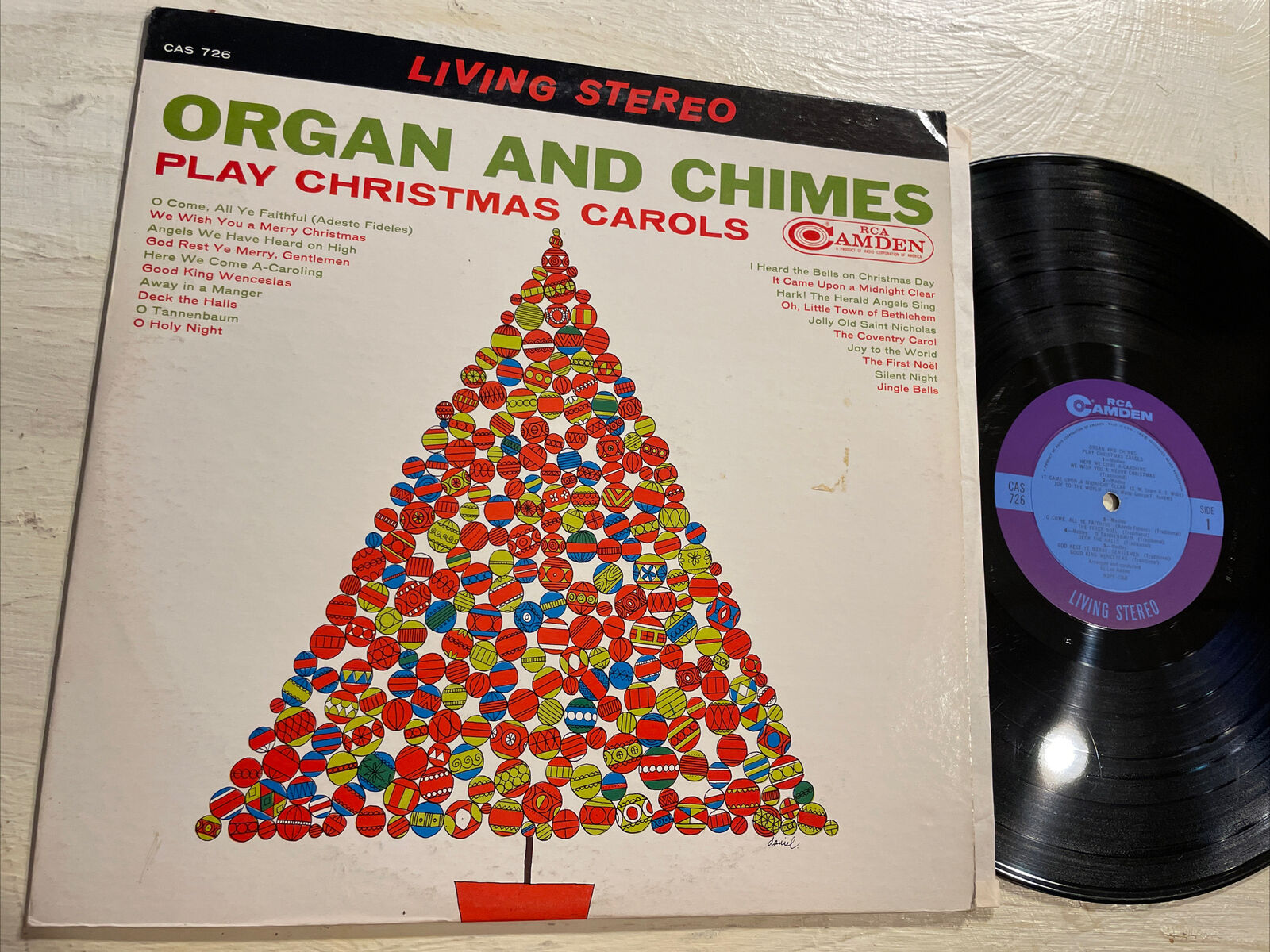 Leo Addeo Organ And Chimes Play Christmas Carols LP RCA Camden Living Stereo VG+