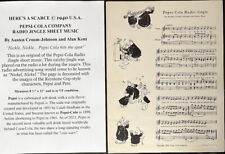 PEPSI COLA RADIO JINGLE VINTAGE SONG SHEET KEYSTONE COPS ADVERTISEMENT 1940 VF picture