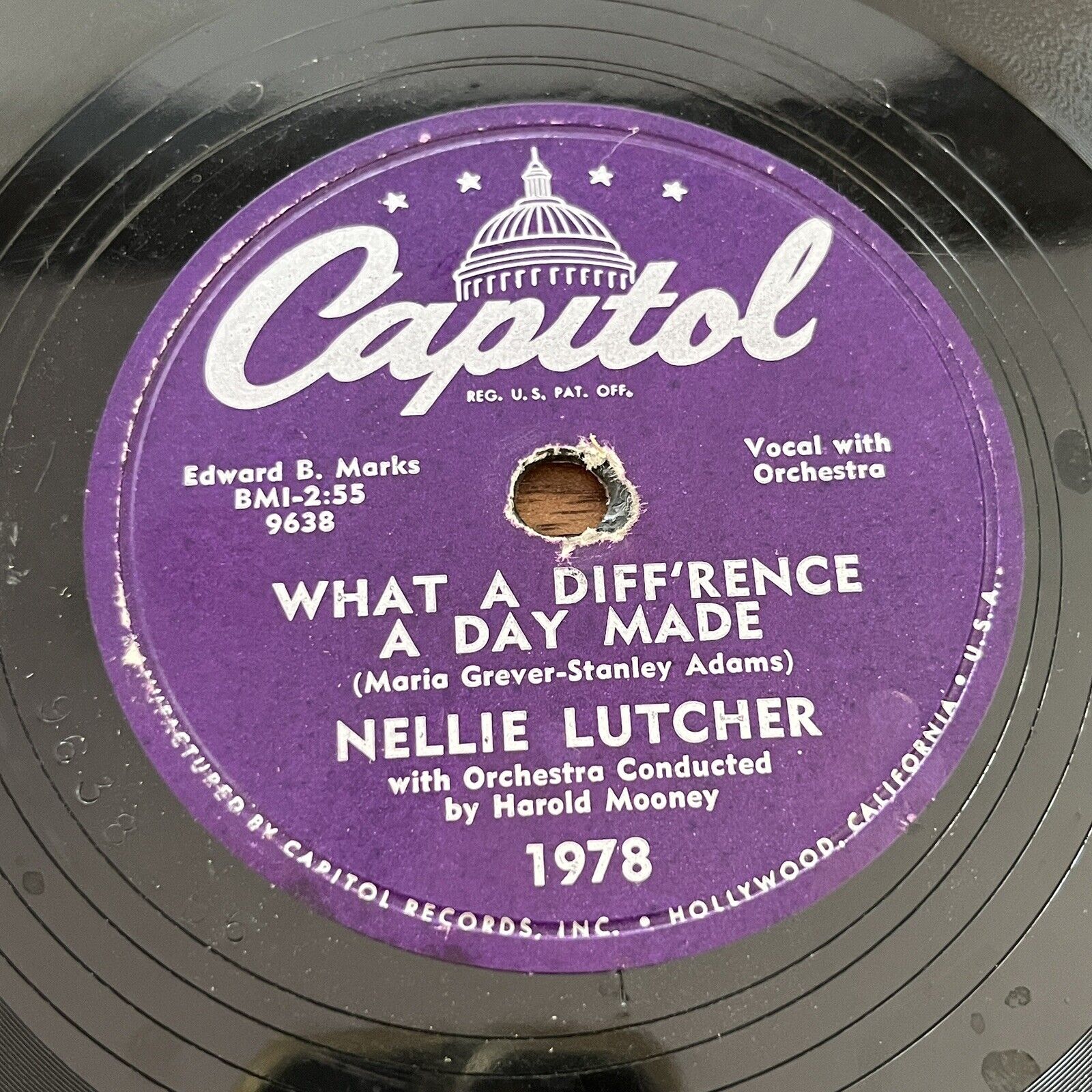 Nellie Lutcher What A Diff\'rence A Day Made Heart Of A Clown 78rpm Capitol 1978