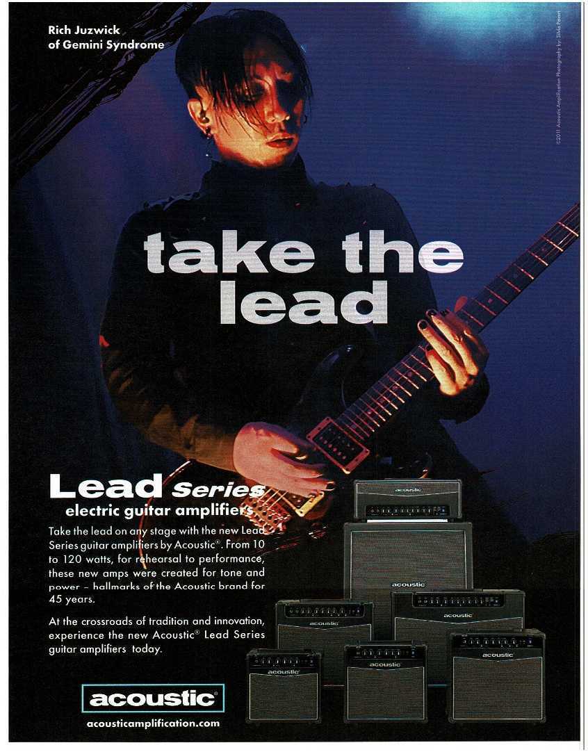 2011 ACOUSTIC Lead Series Amp Head Amplifier Combo RICH JUZWICK magazine ad