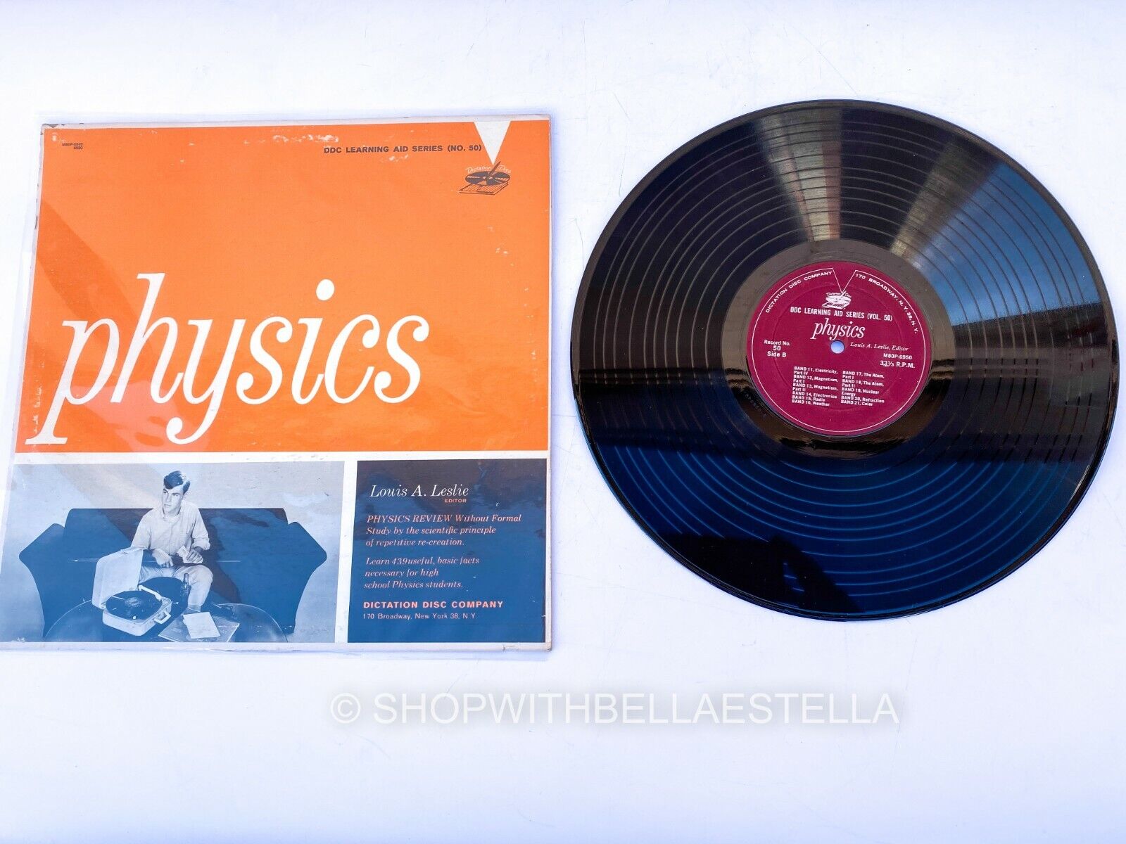 Louis A. Leslie – Physics Dictation Disc Company – Record No. 50 Vinyl LP RARE