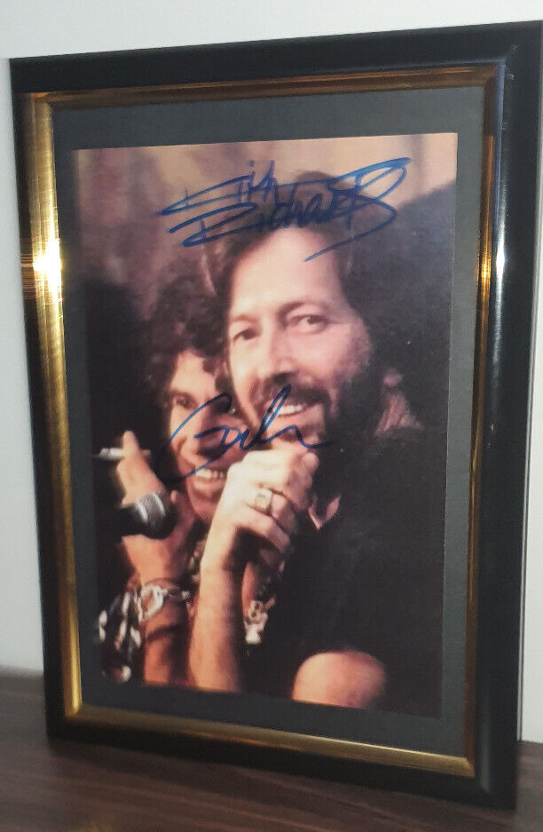 ERIC CLAPTON, KEITH RICHARDS - HAND SIGNED WITH COA - FRAMED ROLLING STONES 8X10