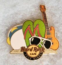 HARD ROCK CAFE FOUR WINDS SAND FLIP FLOPS GUITAR TAMBOURINE GLASSES PIN # 79294 picture