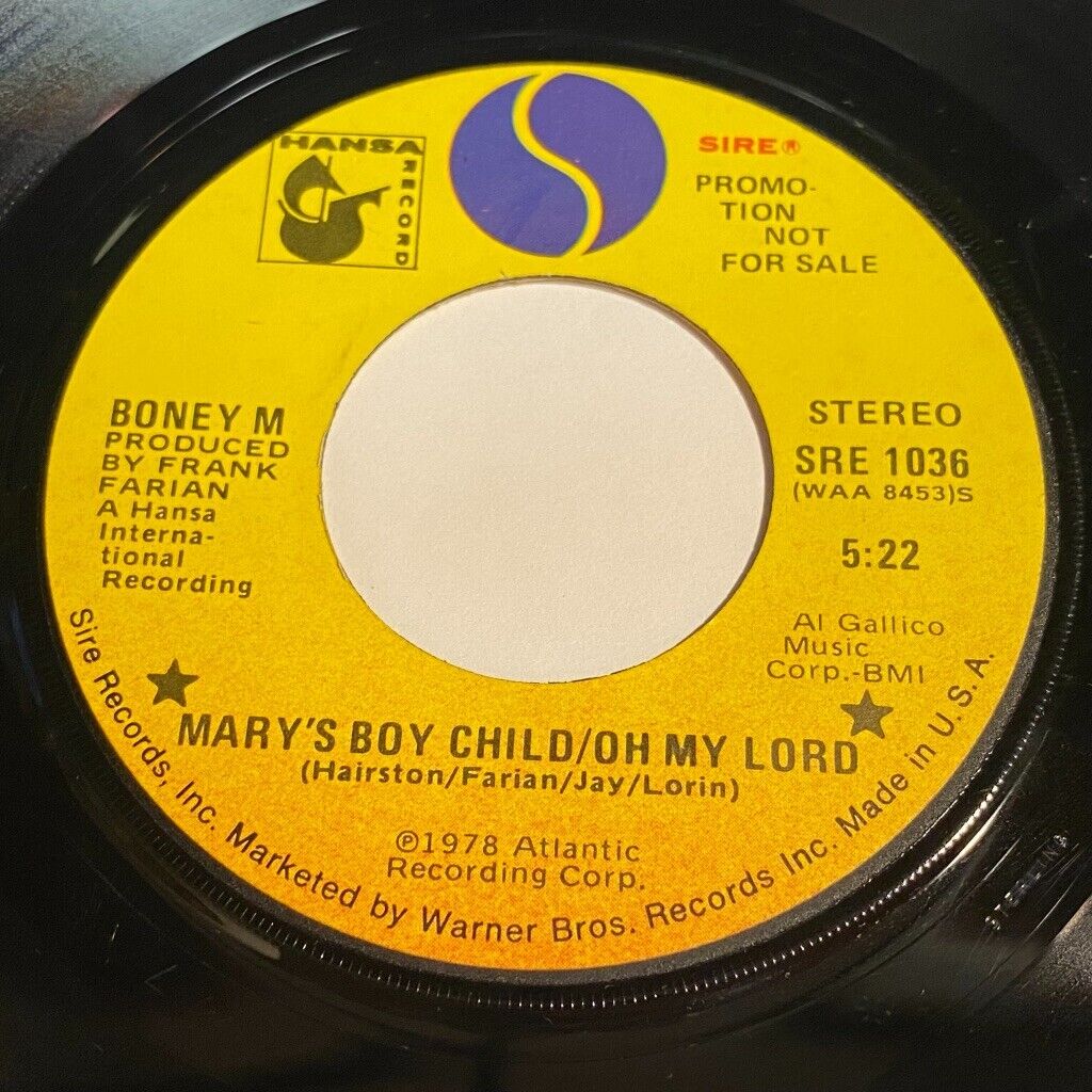 Boney M: Mary's Boy Child/Oh My Lord / Dancing In The Streets 45 - Sire SRE 1036