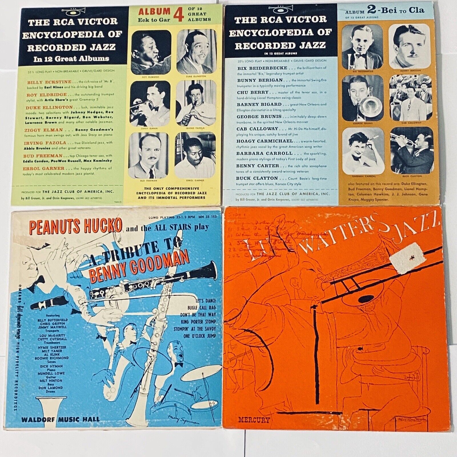 1950\'S  JAZZ - LU WATTERS - PEANUTS HUCKO   + RCA COMPILATIONS  LOT 0F 4 10\