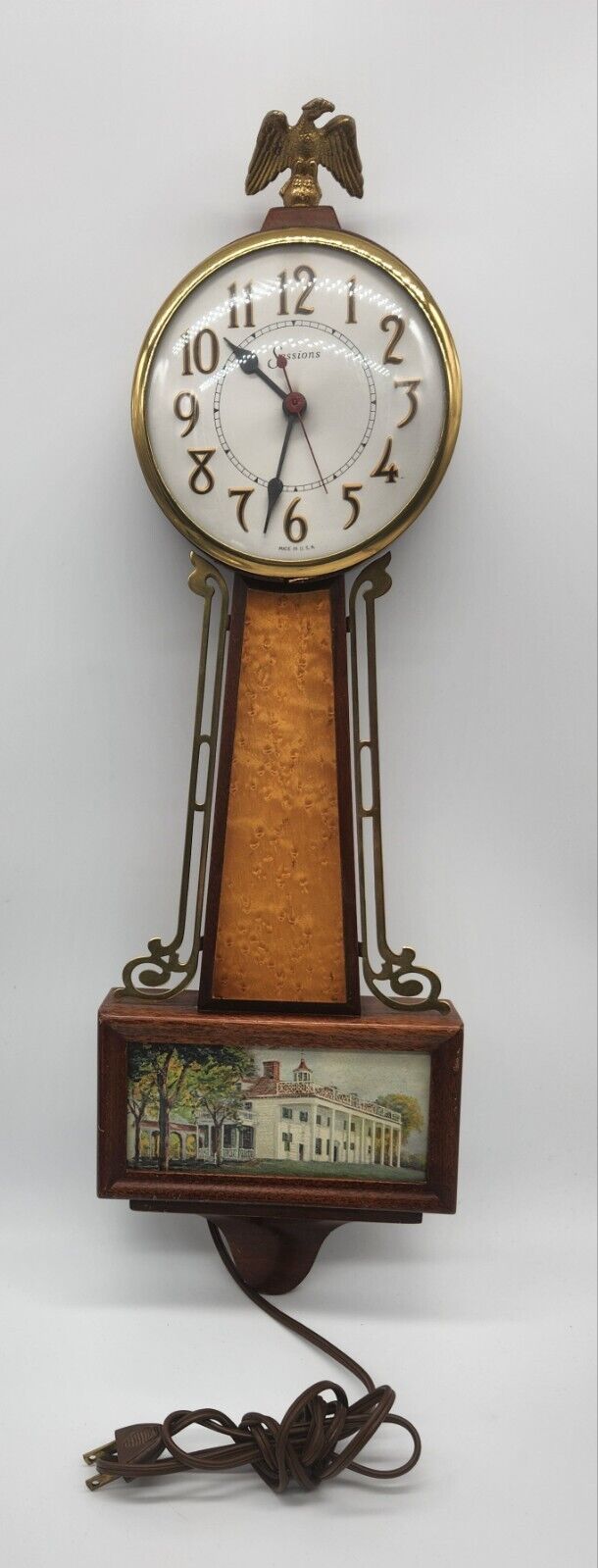 Vintage 40's Sessions Mt. Vernon Banjo Clock Electric Model 2W