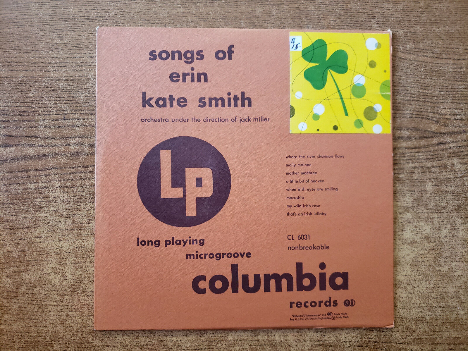 1949 EXCELLENT  Kate Smith (? Songs Of Erin CL 6031 10\