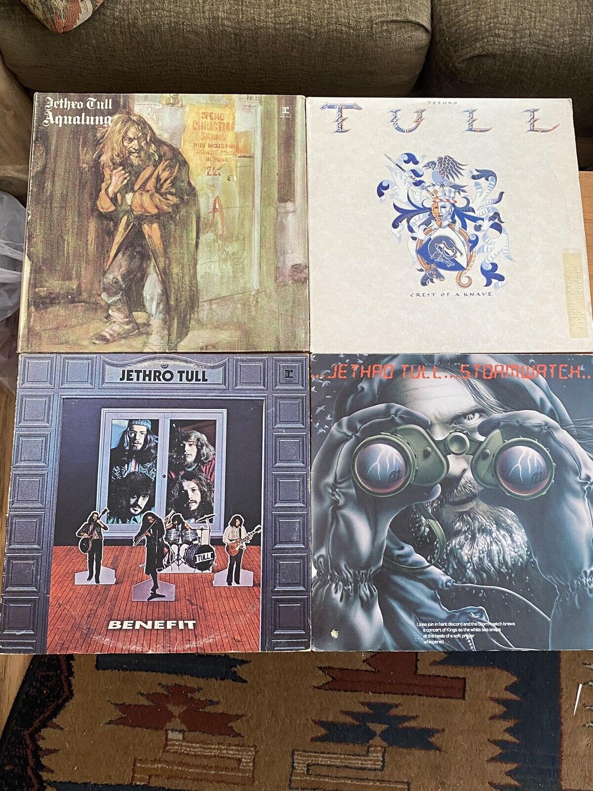 Jethro Tull 4 LPs: Aqualung, Benefit, Stormwatch, Crest of a Knave XLNT vinyl