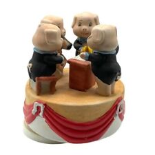 M.S.R. Imports Vintage 1983 Wind-Up Spin Musical Pig Orchestra Quartet Figurine picture