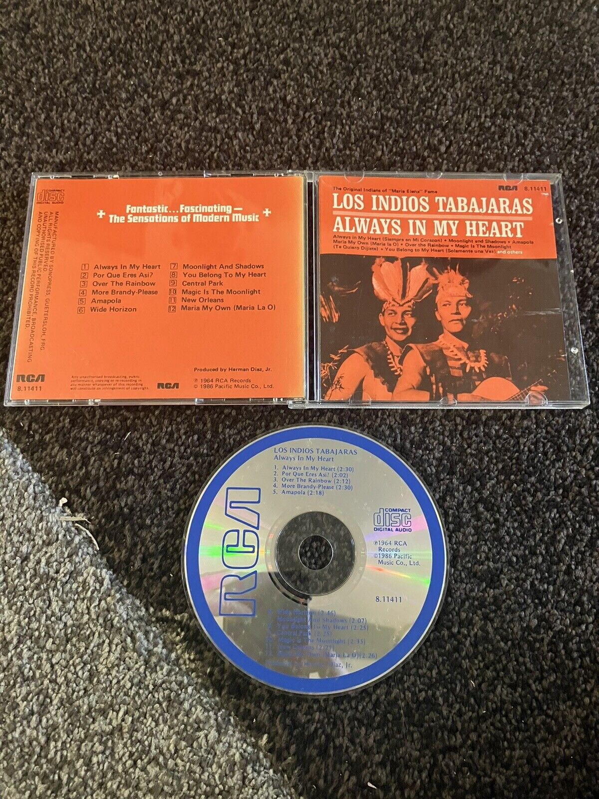 Los Indios Tabajaras CD Always In My Heart  RCA 1964/1986 Latin Music