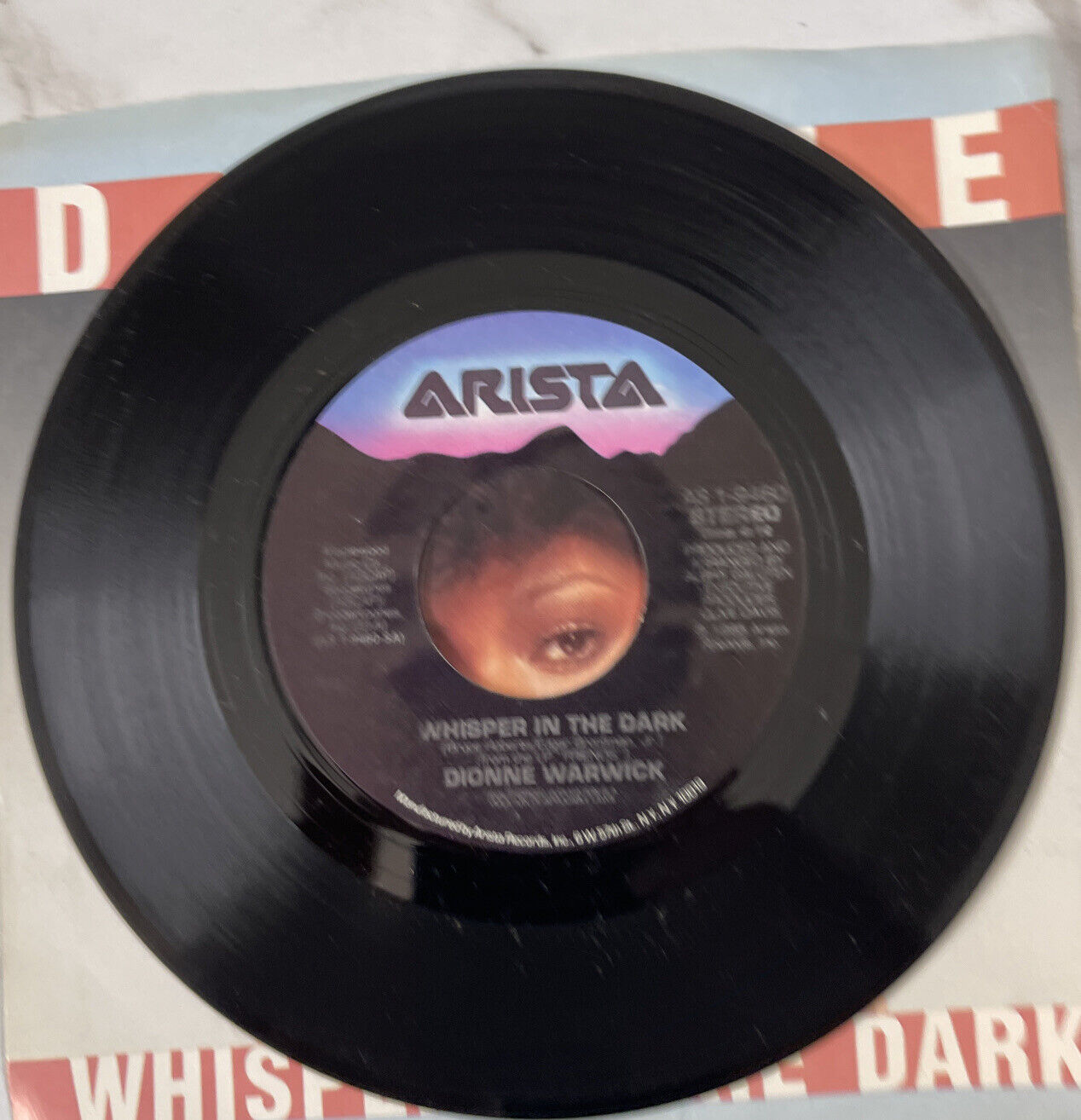 Dionne Warwick Whisper In The Dark Single Record Arista 1986 AS1-9460