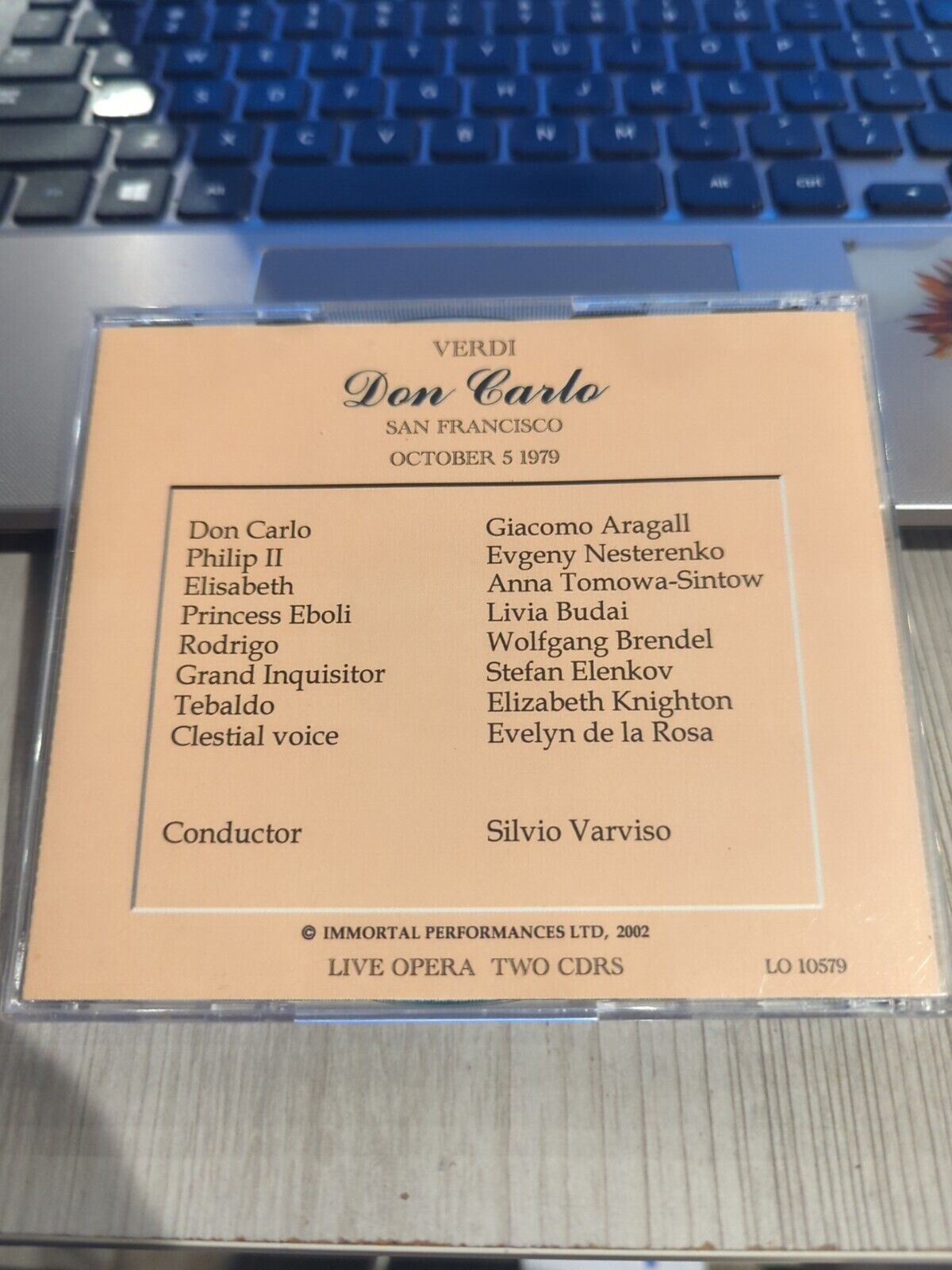 Live Opera CD 2567 - Don Carlo - Aragall Nesterenko Sintow Budai Brendel Rosa