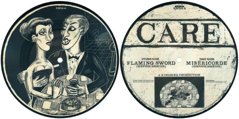 US Pressing THE CARE Flaming Sword / Misericorde 45 rpm Record