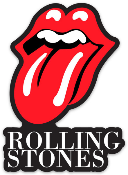 Rolling Stones Classic Name Monogram w/ Signature Lips Logo Type Die-cut MAGNET