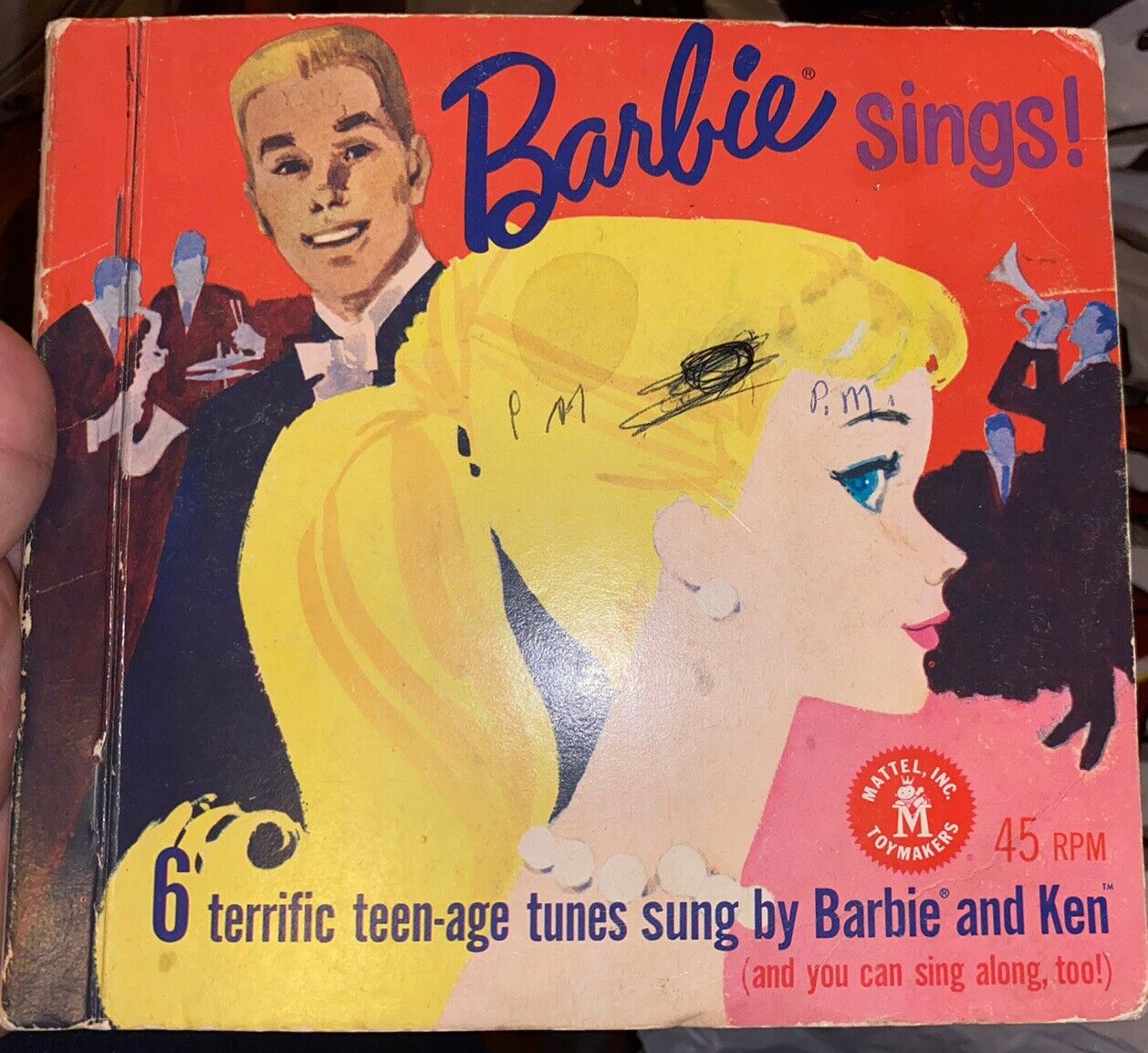 1961 Vintage Mattel Barbie Sings Book With (3) 45 RPM Records & 6 Tunes