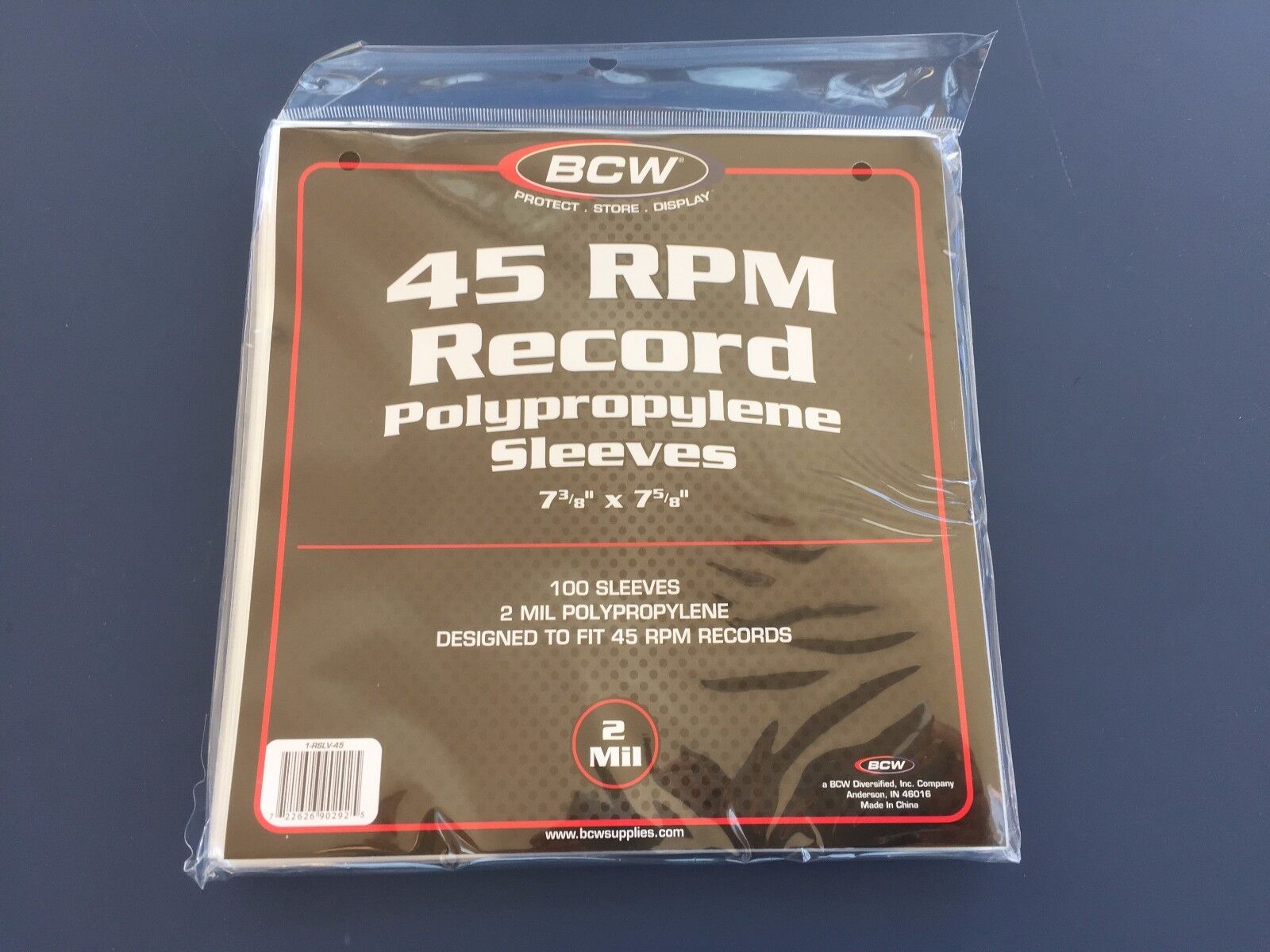 100 - BCW 45 RPM Record Poly Sleeves 7 3/8 X 7 5/8 - Acid Free Archival 2-Mil