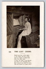 RPPC The Lost Chord Inspirational Lyrics Woman Organ Bamforth Life Model Series picture