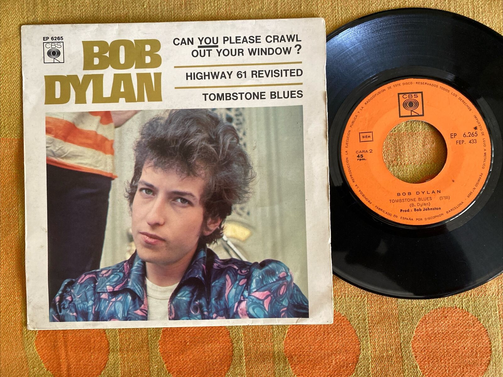 Bob Dylan Can You Please Crawl Out Your Window Original Spain 7” EP
