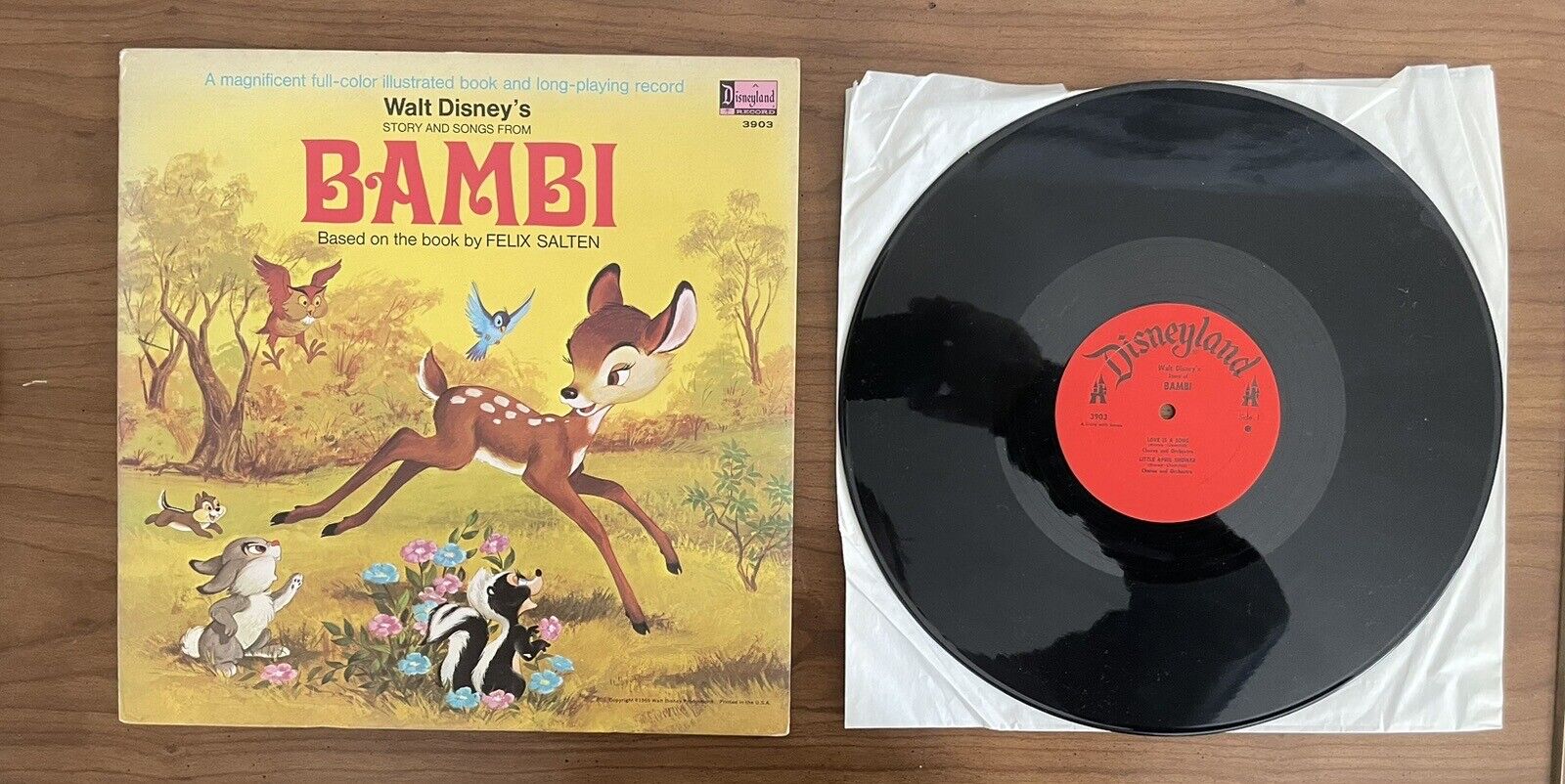 Walt Disney’s Bambi-Disneyland Records-3903 ~ Rare Vintage Vinyl LP & Storybook