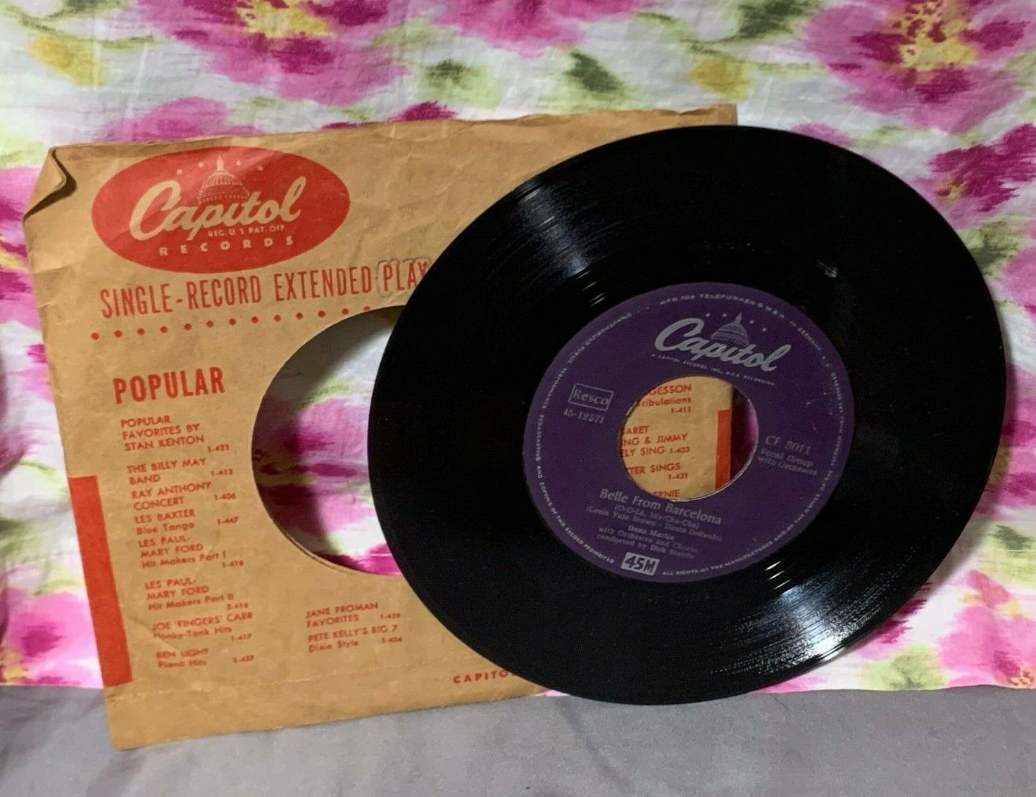 Dean Martin Confused Belle From Barcelona CF 3011 Record Germany