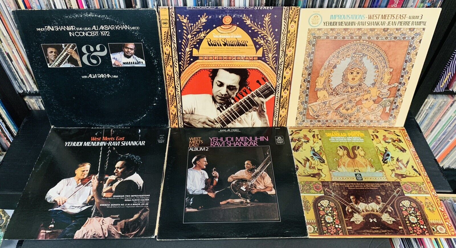 RAVI SHANKAR Vintage Vinyl Record Lot Set of 6 LPs Jazz Classical Apple, Angel