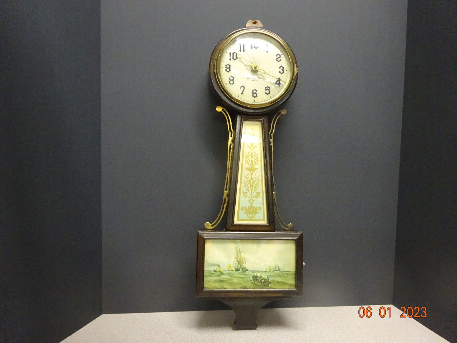 VINTAGE 30\'s New Haven Westinghouse Plymouth Strike Electric Lowell Banjo Clock
