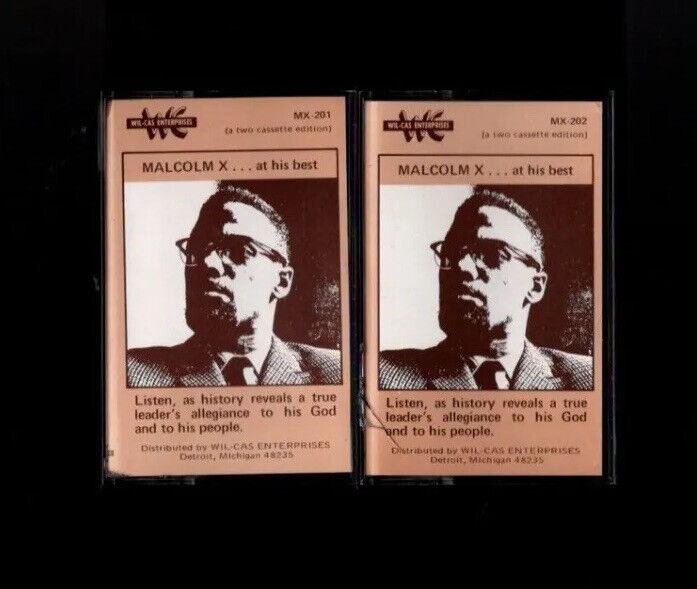 Vintage “Malcolm X…at his Best” Speeches Cassette Tape Set Detroit  *LIKE NEW* 