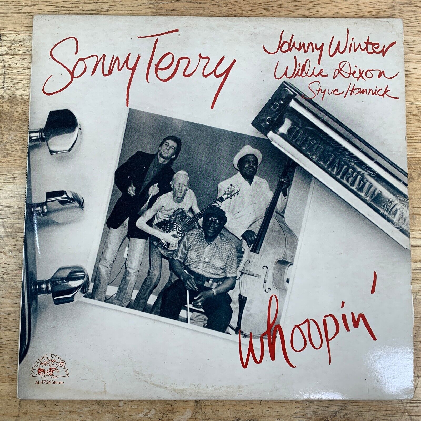Sonny Terry Whoopin LP Vinyl Record Album 1984 Alligator AL 4734 Johnny Winter