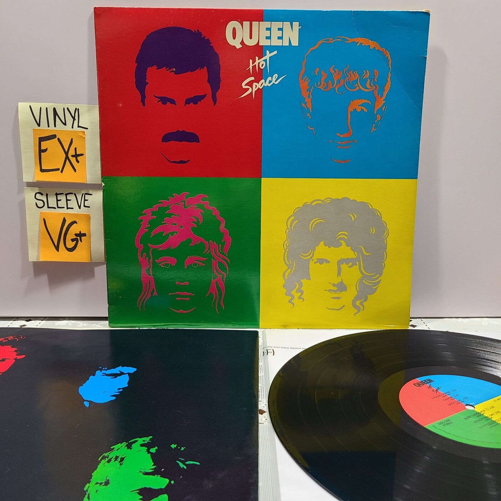 Queen Hot Space LP Elektra 1982 EX+ Vinyl Orig US Specialty Press Clean #M46