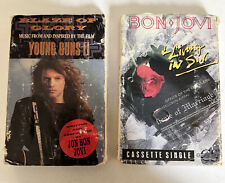 Lot of 2 Bon Jovi Cassette Single Cardboard Sleeves Blaze of Glory Living In Sin picture