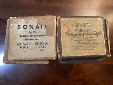 Pianola Music Rolls Beethoven Vintage Music Format x 2 See Titles Below picture