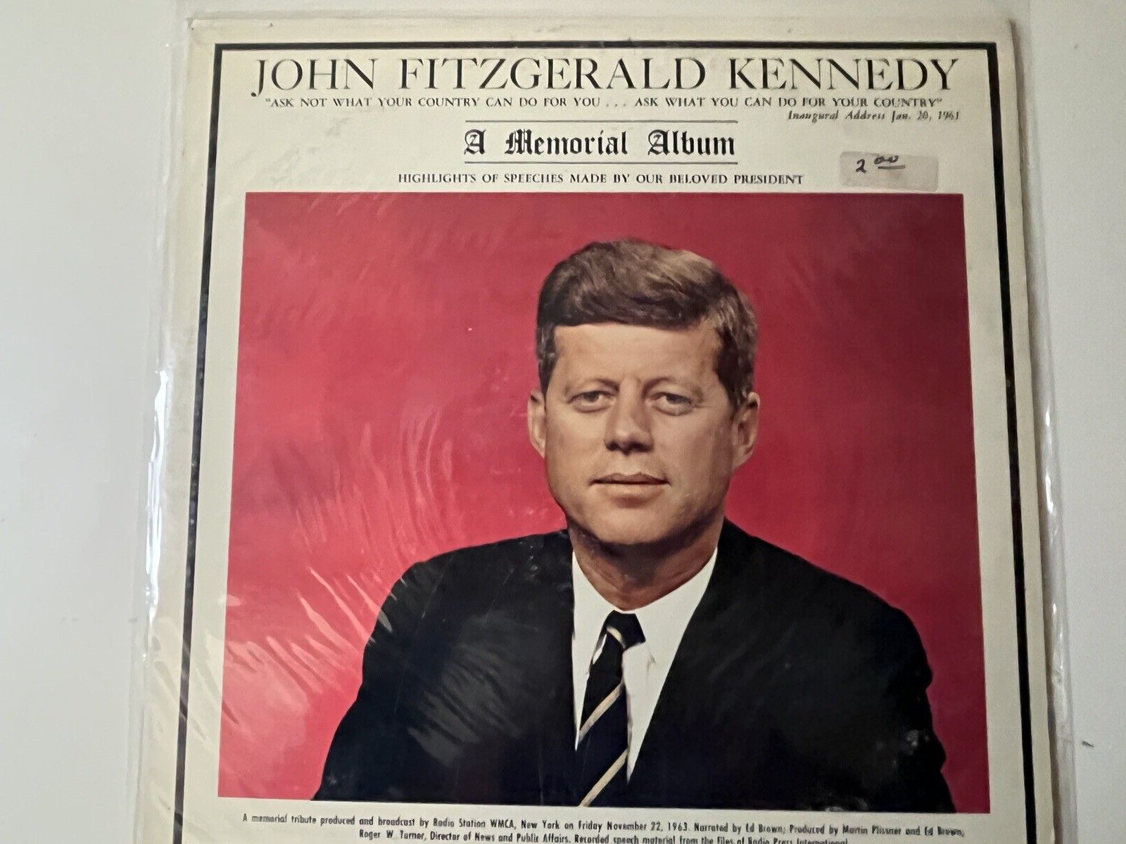 RARE - Vintage NICE JFK Memorial RECORD Vinyl Album of His Speeches 1963
