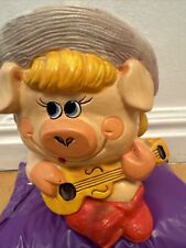 VTG Enesco Pig Girl W/ Guitar Figurine 1980. Nice picture