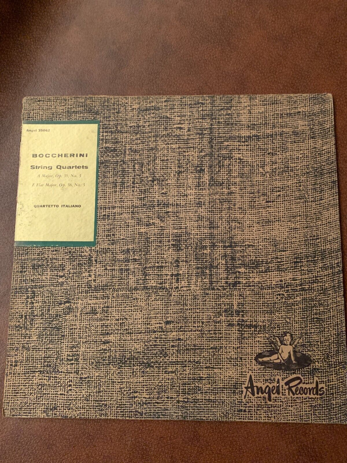 Boccherini- String Quartets 1952 Angel-35062 Vinyl 12\'\' Vintage