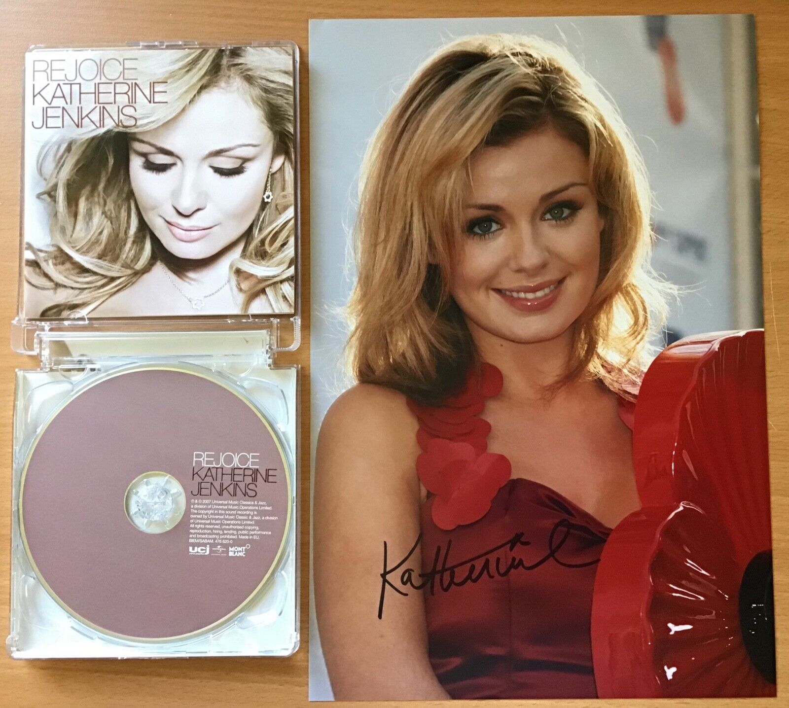 KATHERINE JENKINS,REJOICE ,2007 ALBUM CD,+ GENUINE HAND SIGNED PHOTO,C.O.A